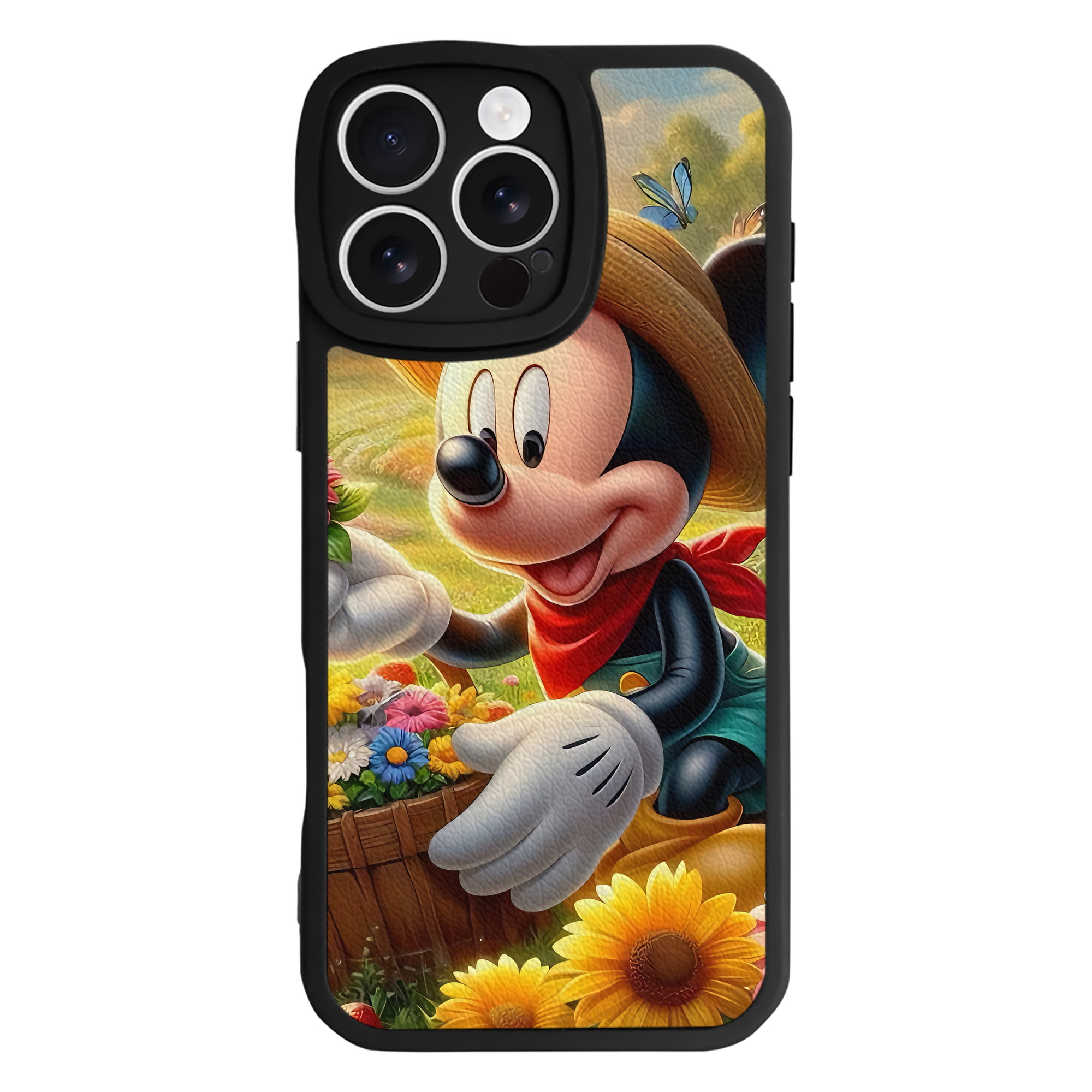 （画像用） ミッキーマウス Mickey Mouse 【iPhone 16シリーズ対応】シリコンスマホケース（レザー調） 材質：シリコン